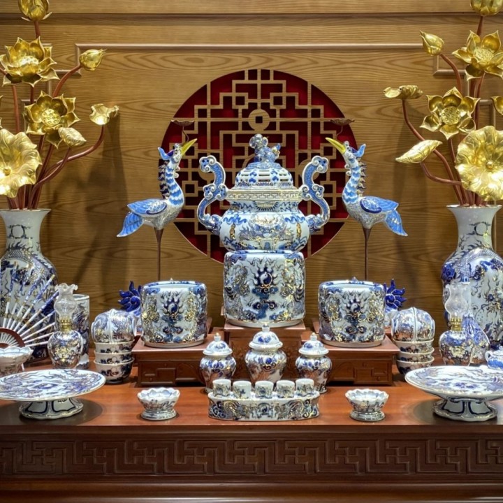 Bộ Đồ Thờ Nổi Ngũ Long Vàng Kim – Quyền Uy Tụ Hội, Vượng Khí Dồi Dào