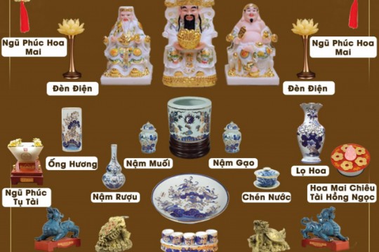 Bàn Thờ Thần Tài Gồm Những Gì? Bộ Đồ Thờ Cơ Bản Đến Đầy Đủ Cho Người Mới Lập