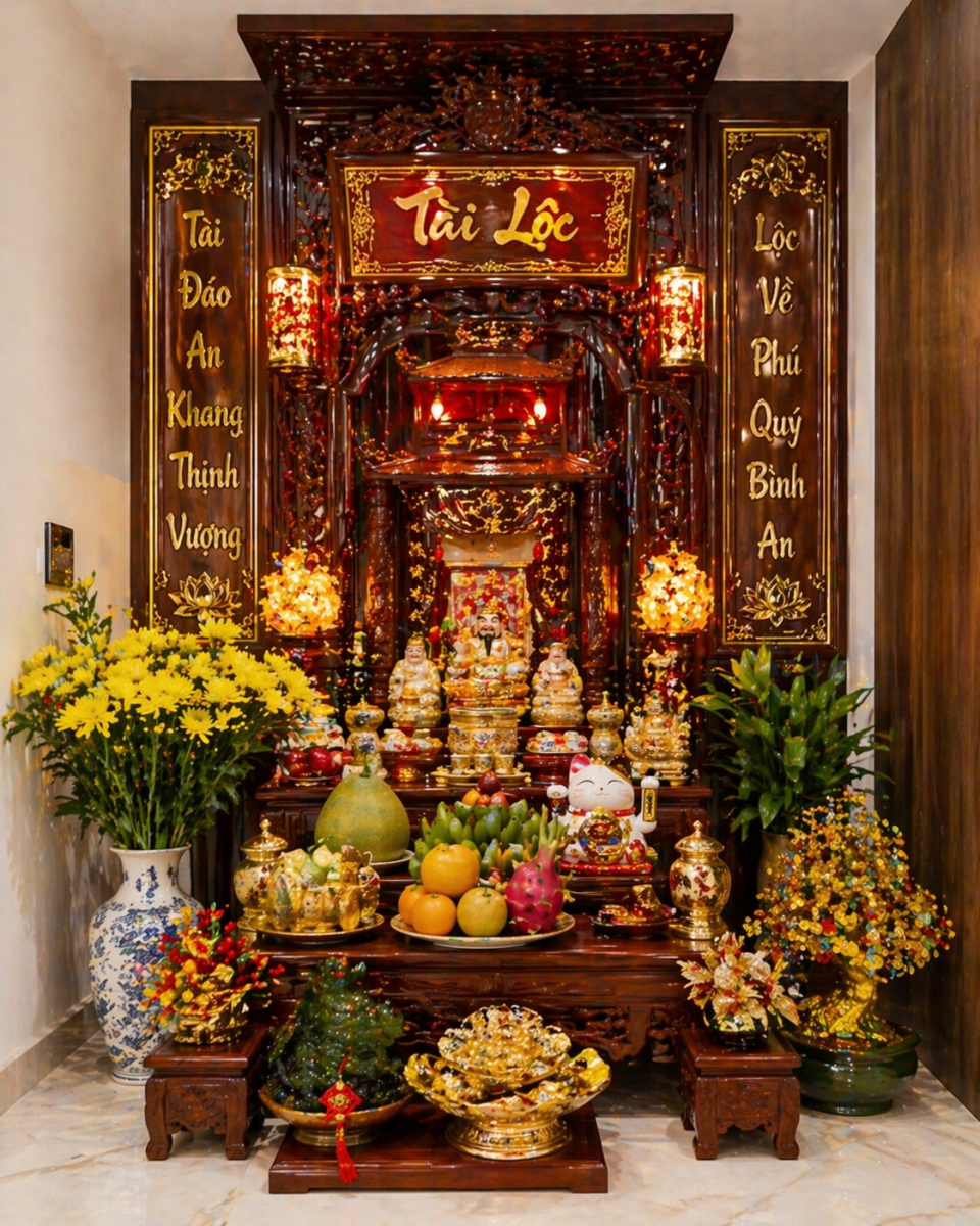Vệ Sinh Bàn Thờ Thần Tài 